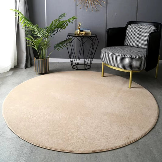 Gray Coral Velvet Carpet round for Home Living Room Coffee Table Floor Rug Short Plush Foot Mat Children'S Play Crawling Carpets